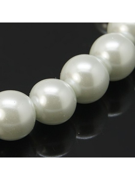 Glass Pearl White 7mm ~140 beads/strand