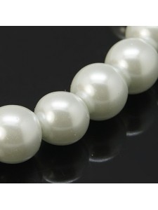Glass Pearl Round 8mm White 32in ~110pcs