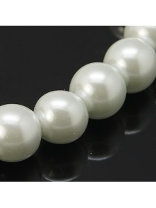 Glass Pearl Round 10mm White ~85pcs