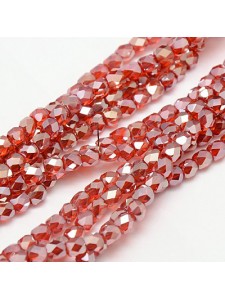 Cube 4x4x4mm Red Luster ~100  15in str