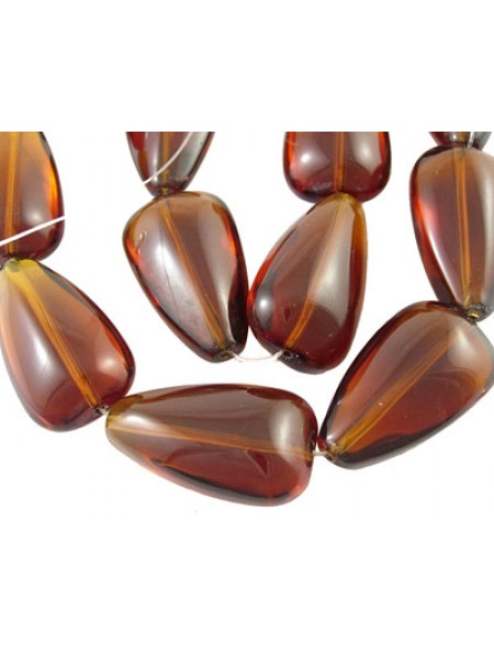 Coffee Drop 25mm glass bead - 13pcs/str