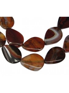 Striped Agate 25mm Twist Drop Red 16inch