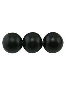 Glass Pearl Round Black 10mm - 85pcs/str