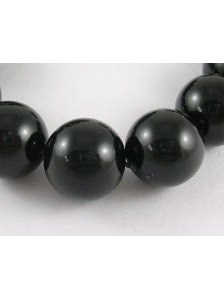 Glass Pearl 12mm Black - 70pcs/strand