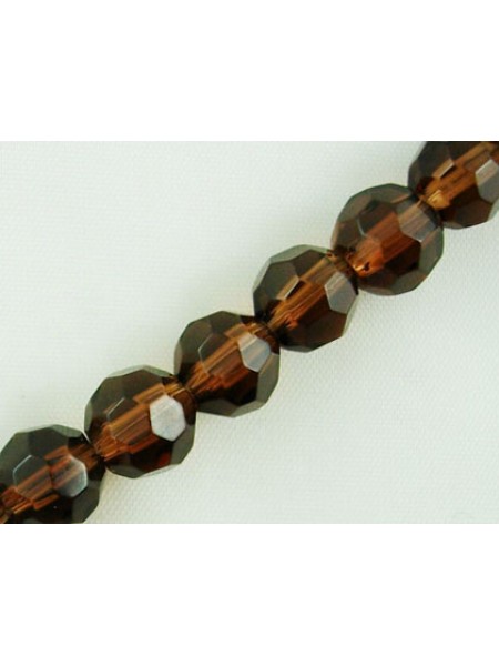 Faceted Round 8mm Brown - 43pcs/str
