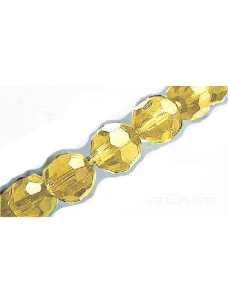 Gold 8mm Faceted Round - 44-49 pcs/str