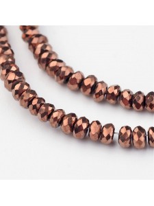 Glass Abacus Bead 3x2mm Copper 17in