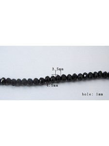Abacus Beads 4.5x3.5 mm FC Jet ~18in