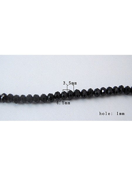 Abacus Beads 4.5x3.5 mm FC Jet ~18in