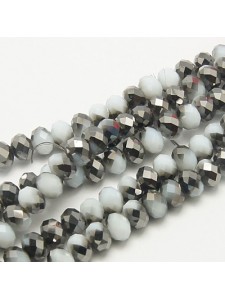 Glass Abacus 4x3mm Black White ~150pcs
