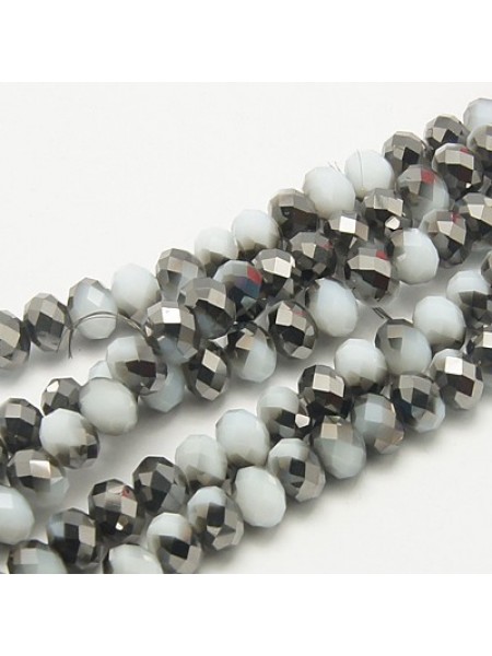 Glass Abacus 4x3mm Black White ~150pcs