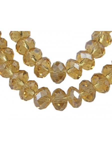 Abacus Faceted Golden 14mm 48pcs/st