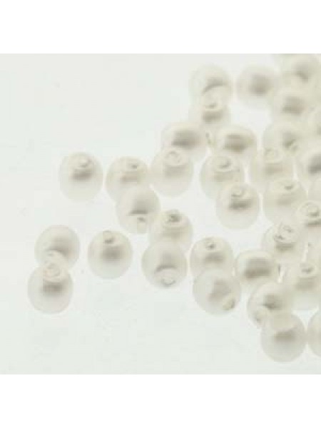 Glass Pearl 2mm Round White Matt 150 pcs