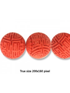 Cinnebar Round Bead 23mm Red