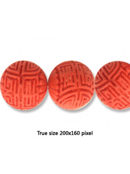 Cinnebar Round Bead 23mm Red