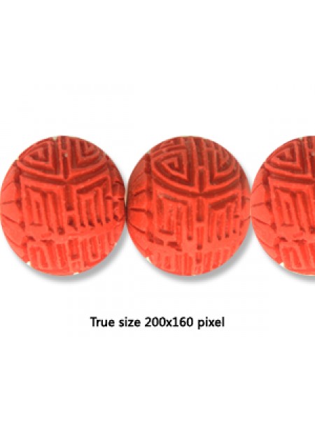 Cinnebar Round Bead 28mm Red