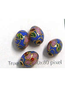 Cloisonne Bead Oval Lt Blue 7x9mm