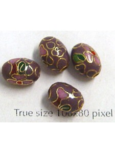 Cloisonne Bead Oval Mauve 7x9mm