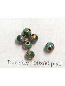Cloisonne Bead Round Turquoise Blue 4mm