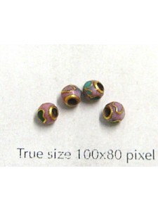 Cloisonne Bead Round Pink 4mm