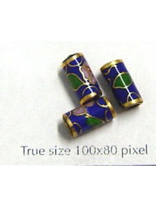 Cloisonne Tube 10x5mm Dark Blue