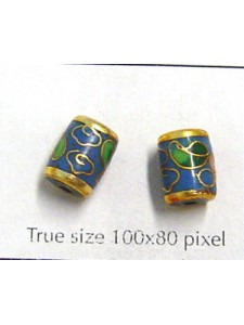 Cloisonne Tube 9x7mm Turquoise