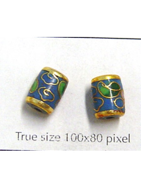 Cloisonne Tube 9x7mm Turquoise