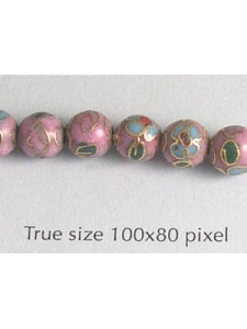 Cloisonne Bead Round 6mm Pink