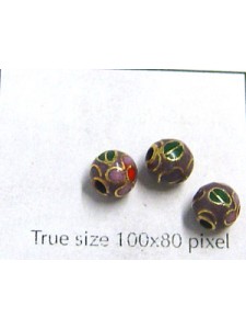 Cloisonne Bead Round 6mm Purple