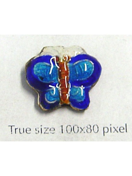 Cloisonne Butterfly 7x14mm Turq/Topaz