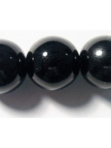 Czech Tiffany Round Bead 16mm Black