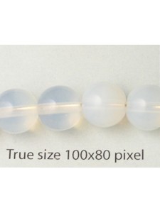 Czech Tiffany Bead Round 10mm White Opal