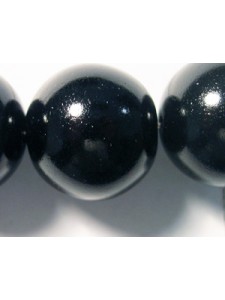 Czech Tiffany Round Bead 20mm Black