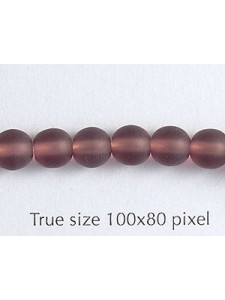 Tiffany Round Bead 6mm Dk Amethyst Matt