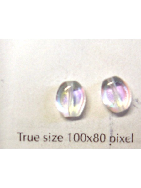 CZ Flat Oval 8x6mm Clear AB