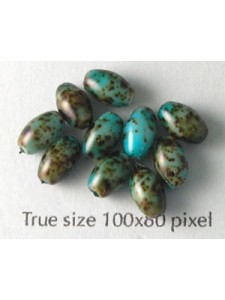 CZ Oval 8x6mm Turquoise Speckle