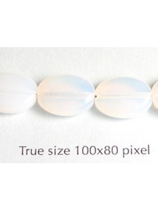 CZ Flat Oval 12x9mm White Opal