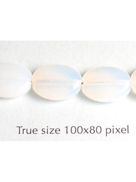 CZ Flat Oval 12x9mm White Opal