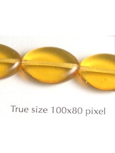 CZ Flat Oval 16x11mm Amber