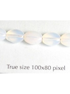 CZ Flat Oval 8x6mm White Opal