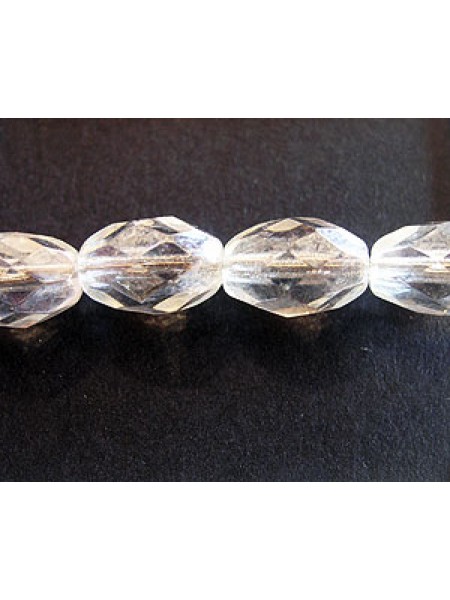 CZ Faceted Oval 10x7mm Clear Luster