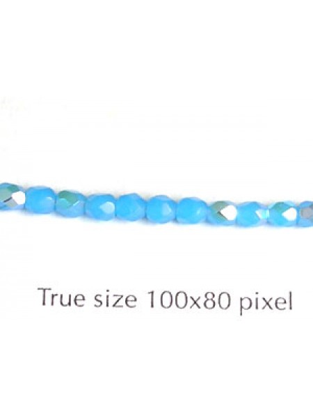 CZ Round Faceted 3mm Opal Dark Aqua AB