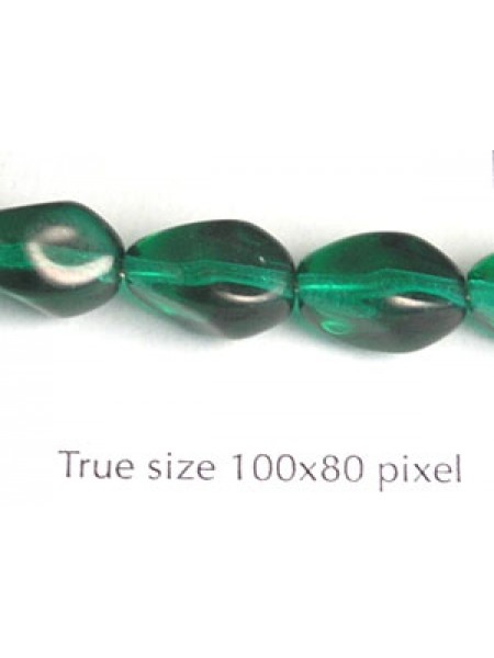 CZ Bi-cone Twist 11x8mm Emerald