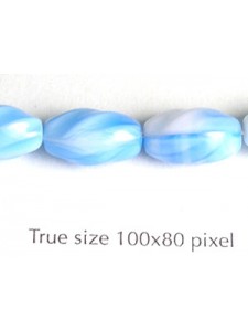 CZ Twisted Oval 12x7mm Blue/White