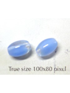 CZ Oval 11x7mm 2 Tone Clr/Lt. Blue