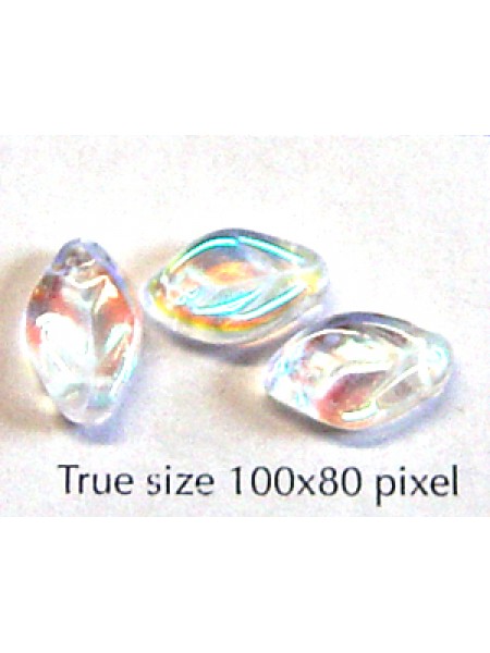 CZ Flat Leaf 12x7mm Clear AB