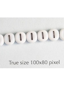 Glass Alphabet Bead Round Disc 6mm - I