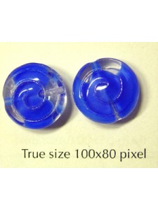 CZ Cinnamon Roll Bead 13mm Blue/Clear