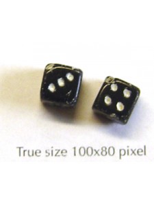 CZ Dice 8mm Black with White Dots