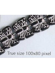 Czech Butterfly Bead Black with Silver